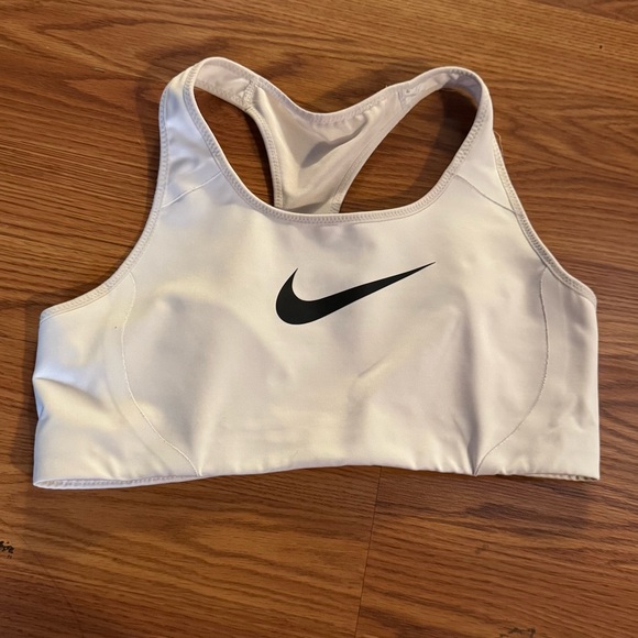 Nike Other - Nike Training Swoosh Classic Cream Black Sports‎ Bra Racerback Size L